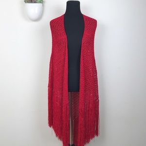 Machine Knitted Long Shawl